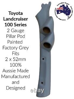 3 Gauge Pillar Pod to suit 100 Series Land cruiser Aussie Made 52mm PAINTED grey