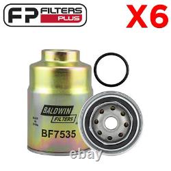 6 x BF7535 Baldwin Fuel Filter Suits Toyota Landcruiser Z252, WZ252, 2330356040