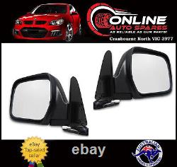 Electric Door Mirror PAIR Suit Toyota Landcruiser 80 Series BLACK rear view