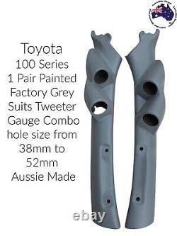Pod de colonne à 3 jauges pour s'adapter au Land Cruiser 100 Series fabriqué en Australie, 52 mm peint en gris.